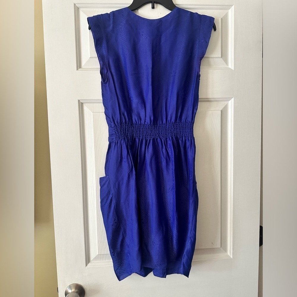 Rebecca Taylor royal Blue silk blend sleeveless short romper. Size 2 - Picture 3 of 8